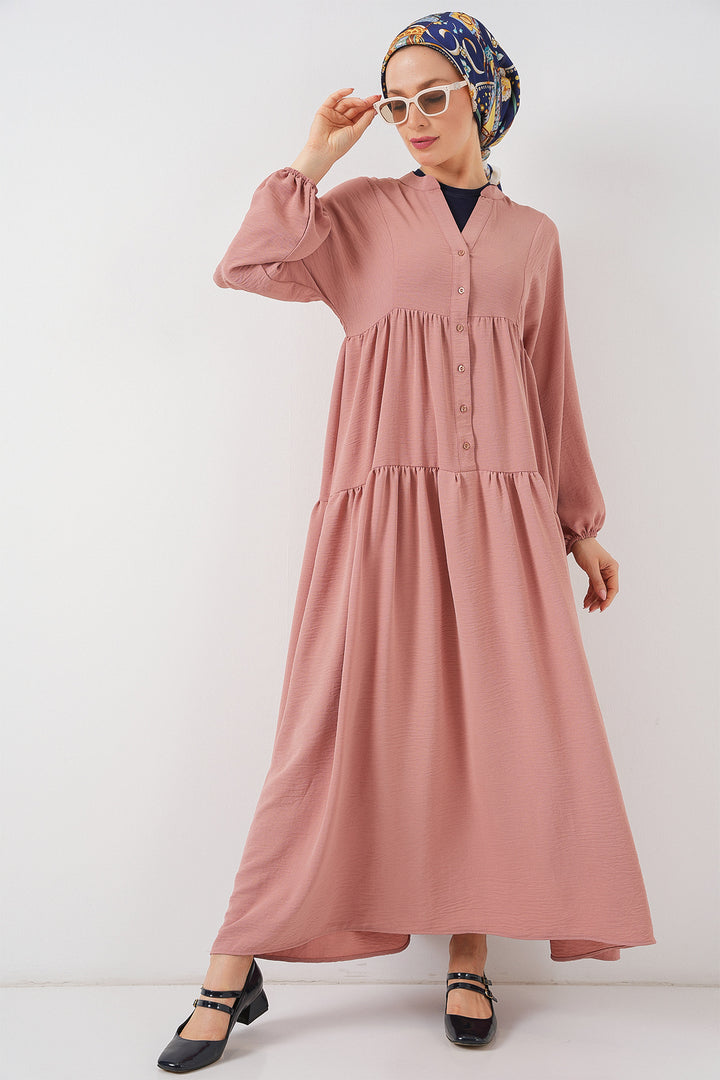 BGD Women Women's Long Hijab Dress - Salmon - Cagliari