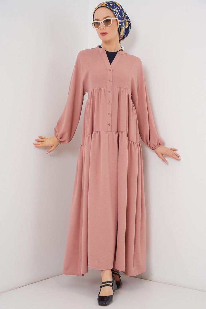 BGD Women Women's Long Hijab Dress - Salmon - Cagliari