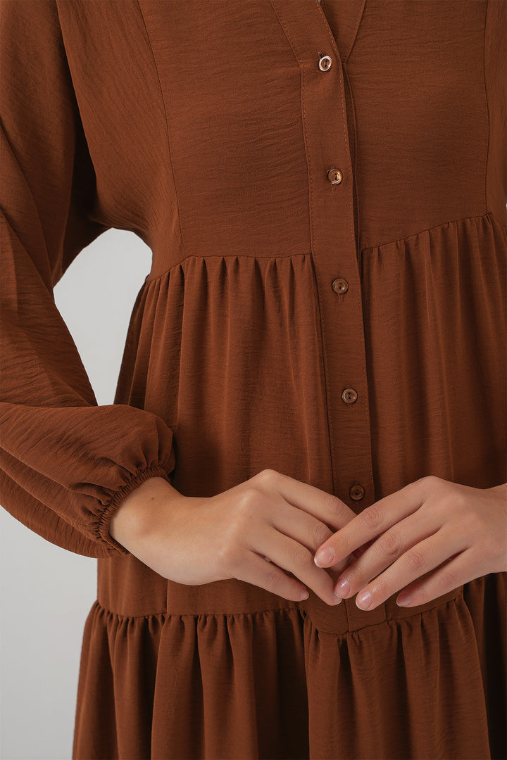 BGD Women Women's Long Hijab Dress - Tan - Clarksville
