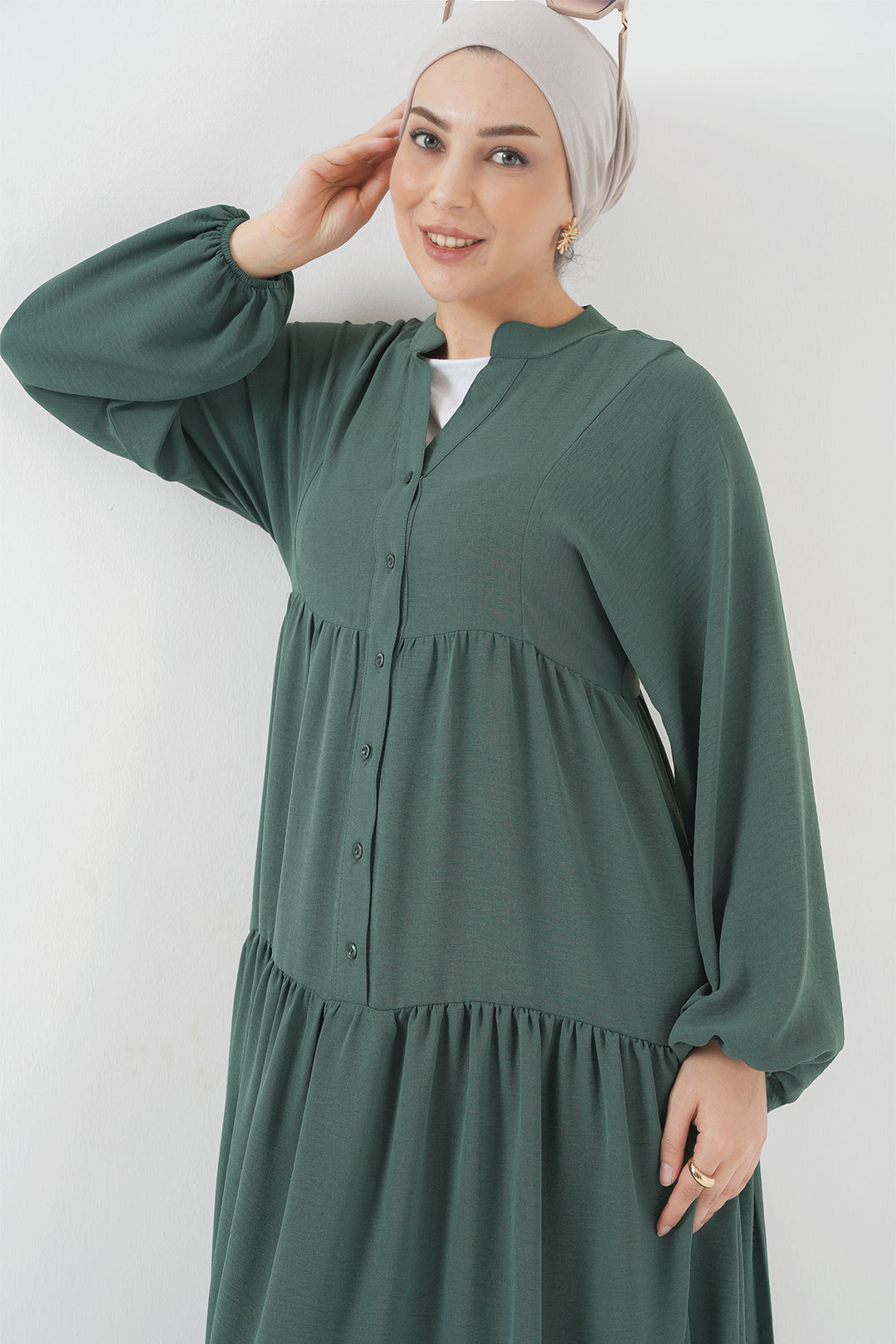 BGD Women Women's Long Hijab Dress - Emerald Green - Rovigo
