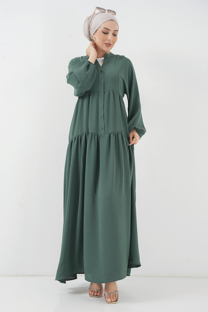 BGD Women Women's Long Hijab Dress - Emerald Green - Rovigo