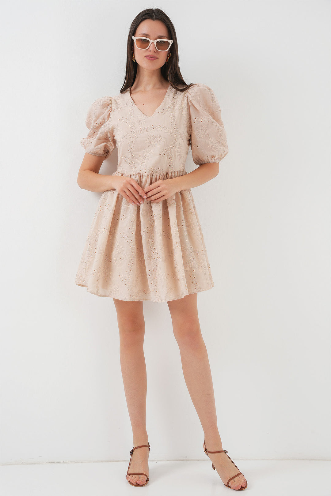 BGD Women Fistolu Short Dress - Beige - Wichita