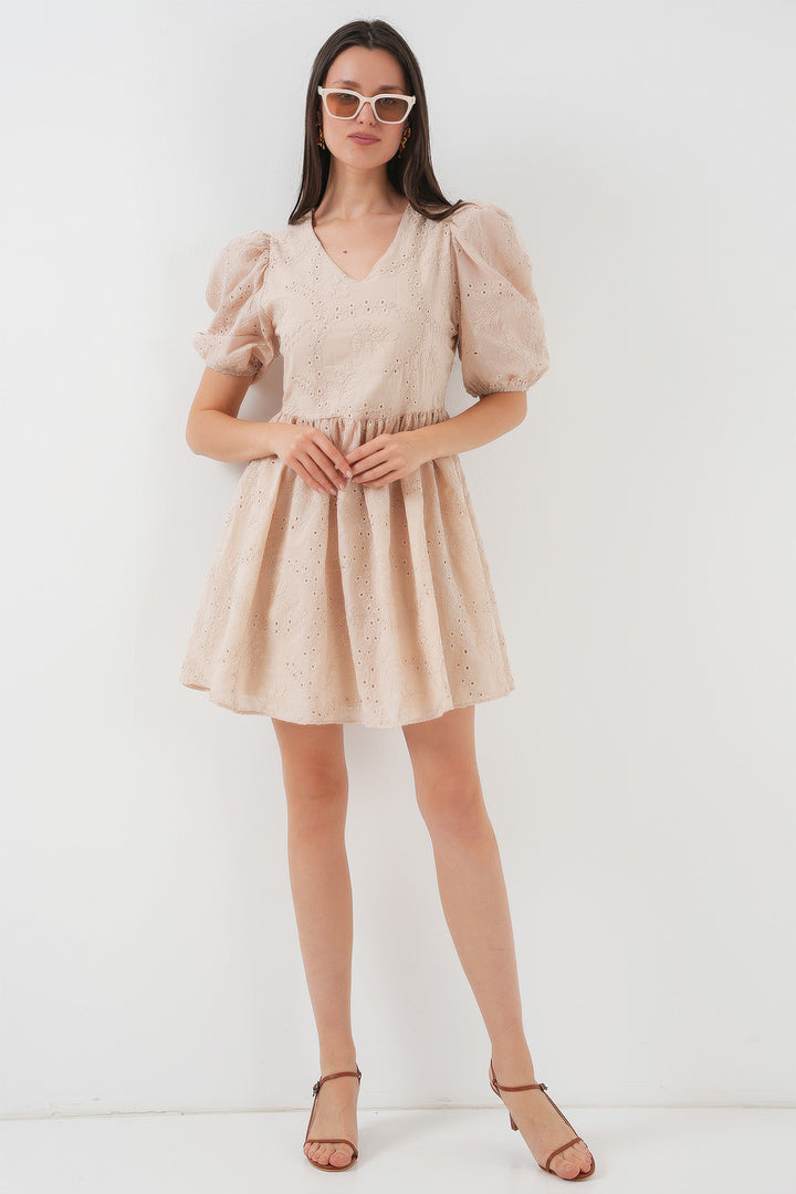 BGD Women Fistolu Short Dress - Beige - Wichita