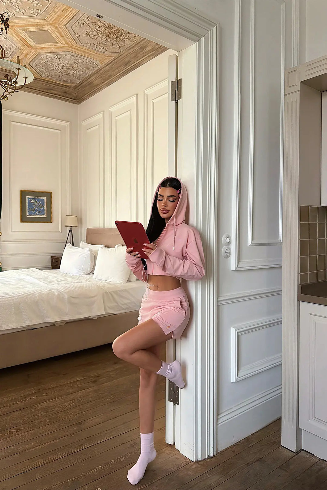 EYY Women Powder Pink Shorts Set - Montpellier