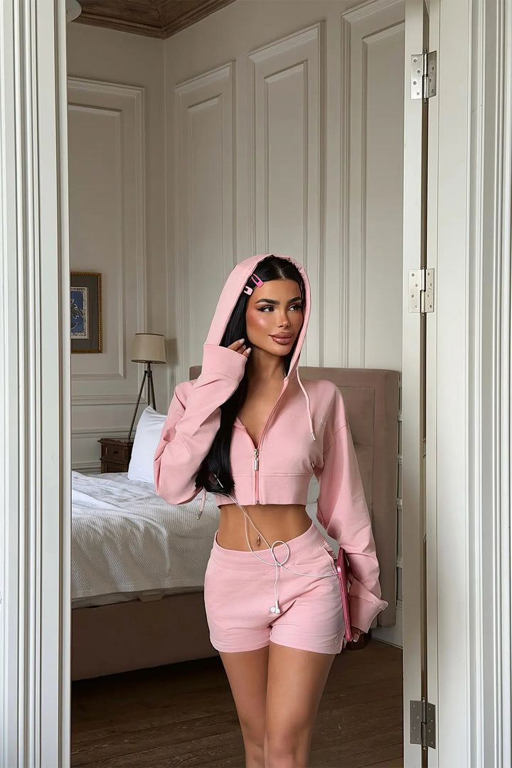 EYY Women Powder Pink Shorts Set - Montpellier