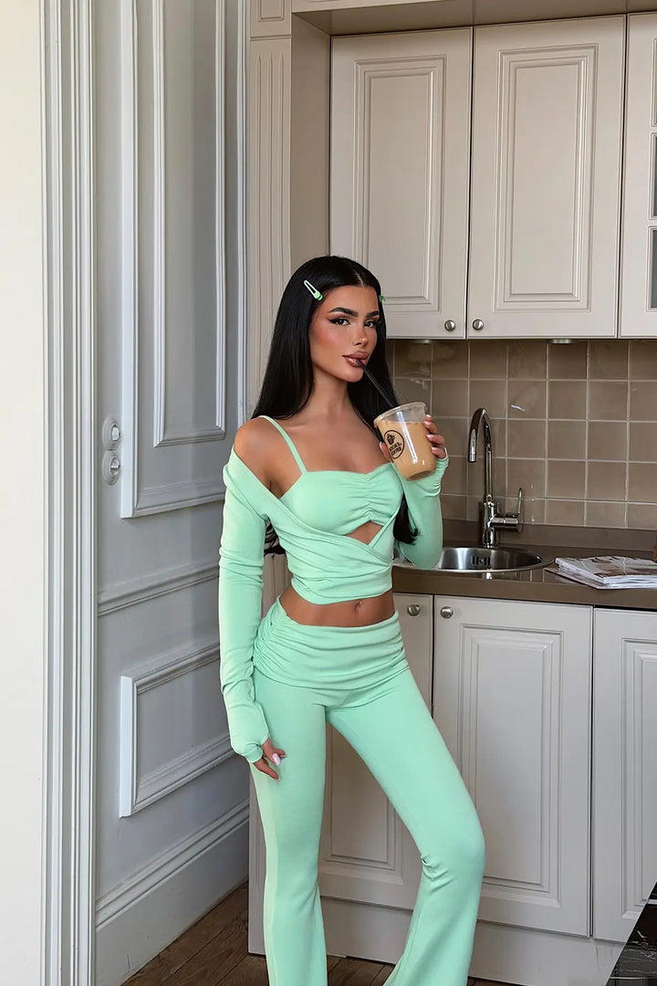 EYY Women Green 3-Piece Pants Set - Eboli