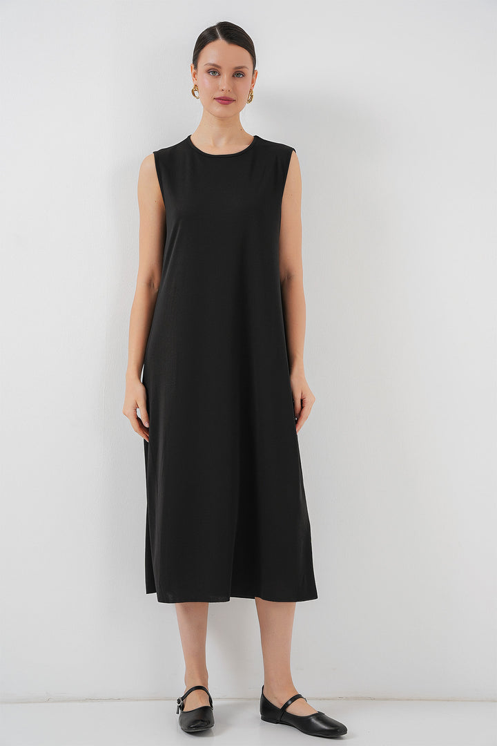 BGD Women Sleeveless Long Dress Lining Slip - Black - Blackburn