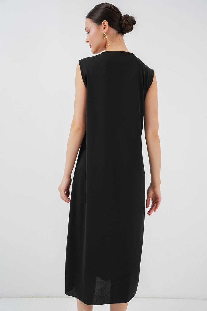 BGD Women Sleeveless Long Dress Lining Slip - Black - Blackburn