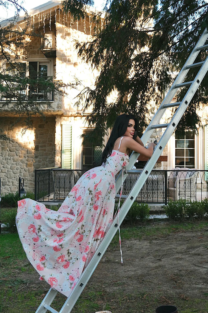 EYY Women White Strappy Floral Print Dress - Mexico City