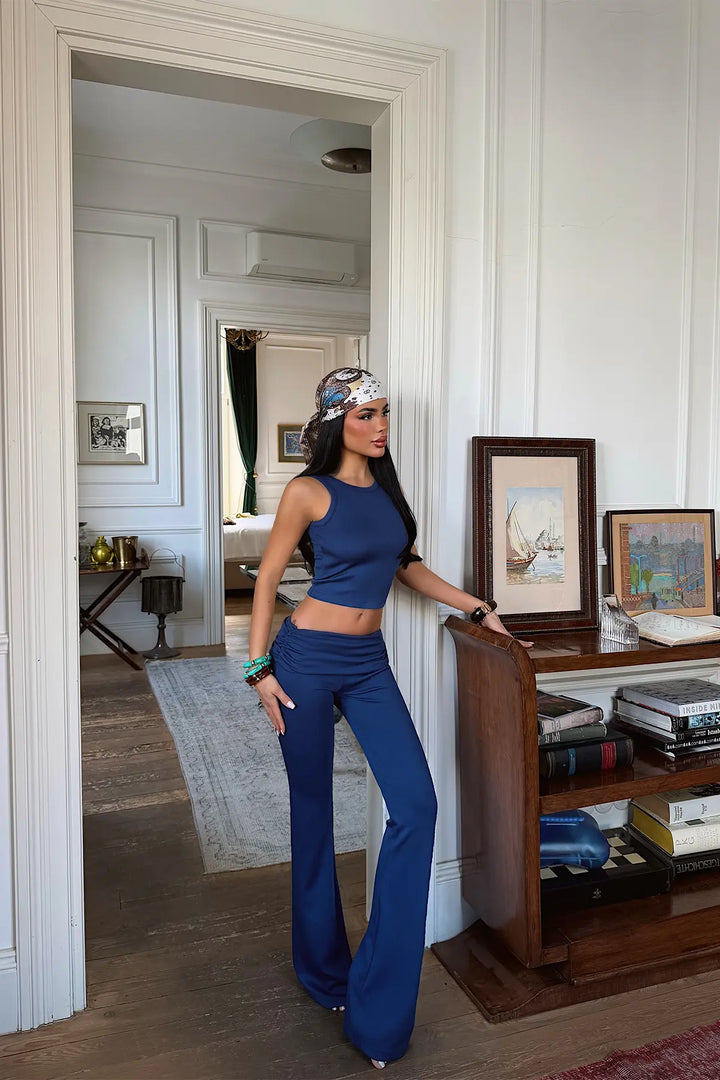 EYY Women Navy Blue Trousers Set - East Orange
