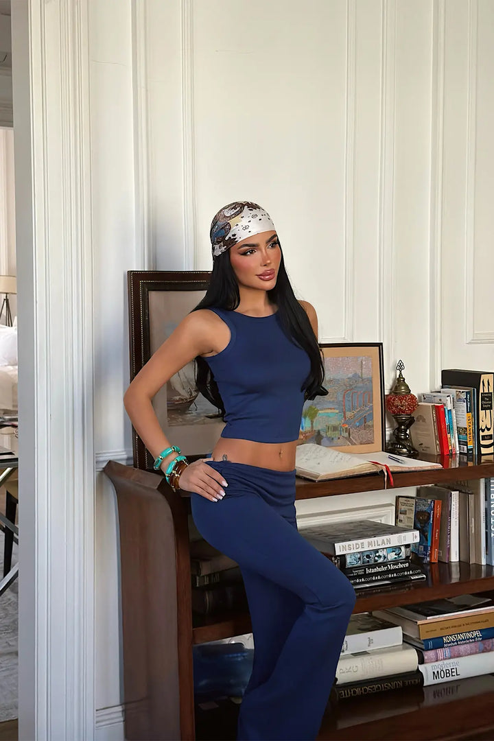 EYY Women Navy Blue Trousers Set - East Orange