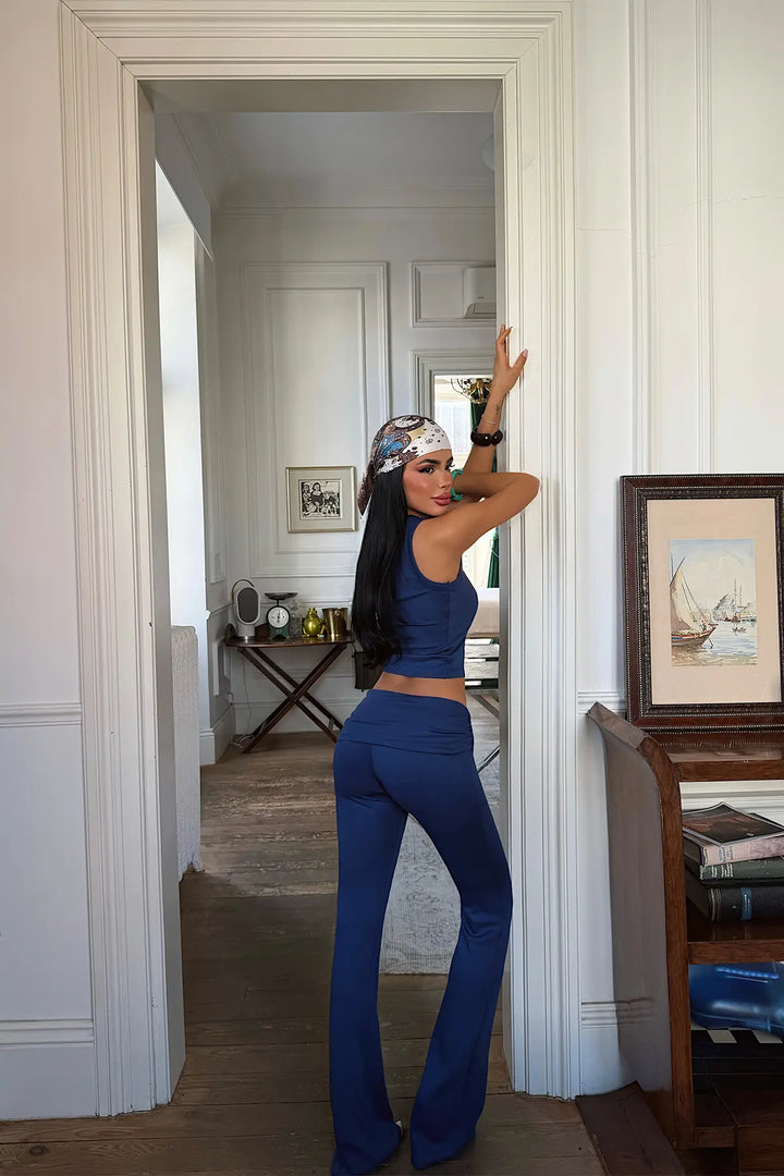 EYY Women Navy Blue Trousers Set - East Orange