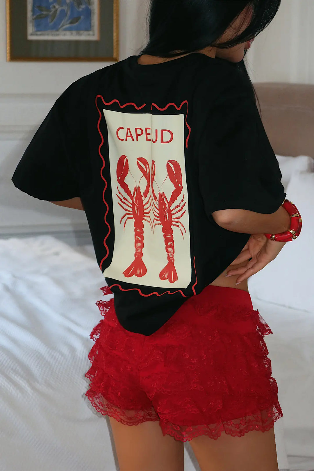 EYY Women Black Crab Print T-Shirt - Temecula