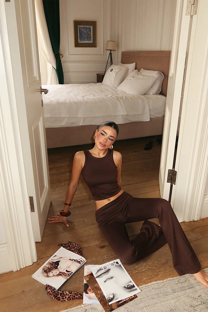 EYY Women Dark Brown Pants Set - Sloviansk