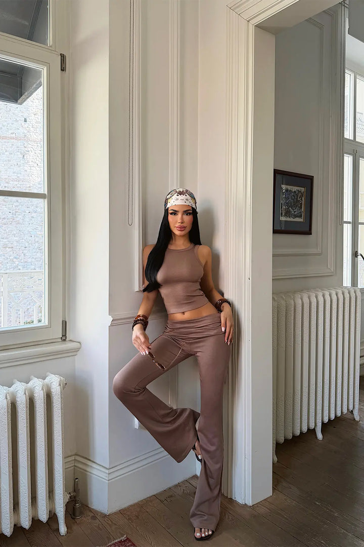 EYY Women Brown Pants Set - Tampa