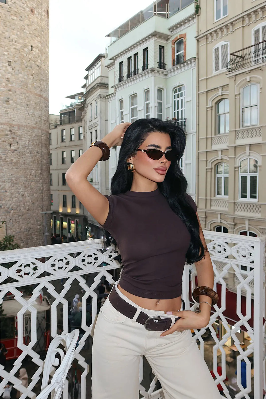 EYY Women Dark Brown Basic Crop Top - Chalon-sur-Saône