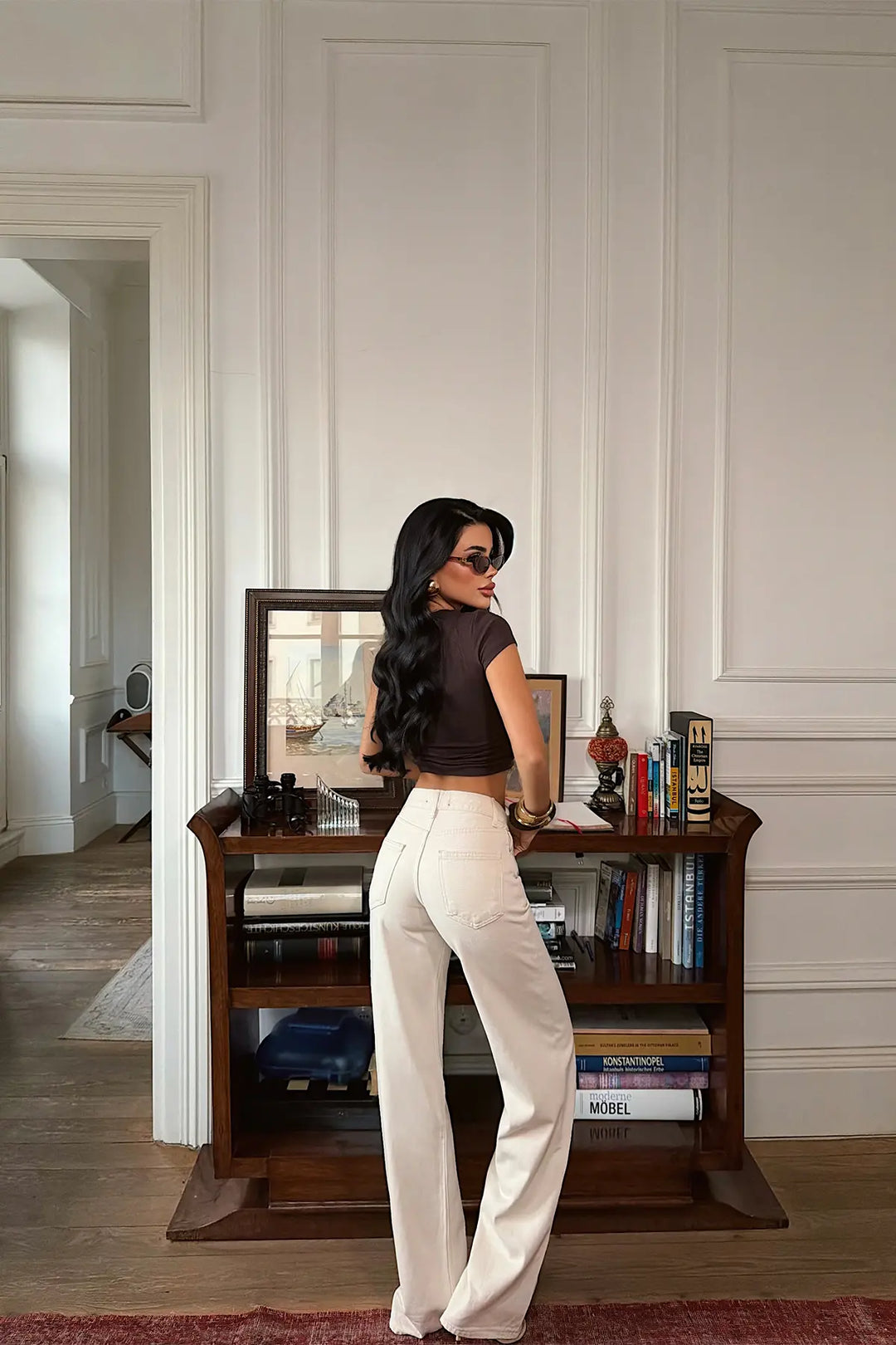 EYY Women Cream Button Detail Trousers - Sama