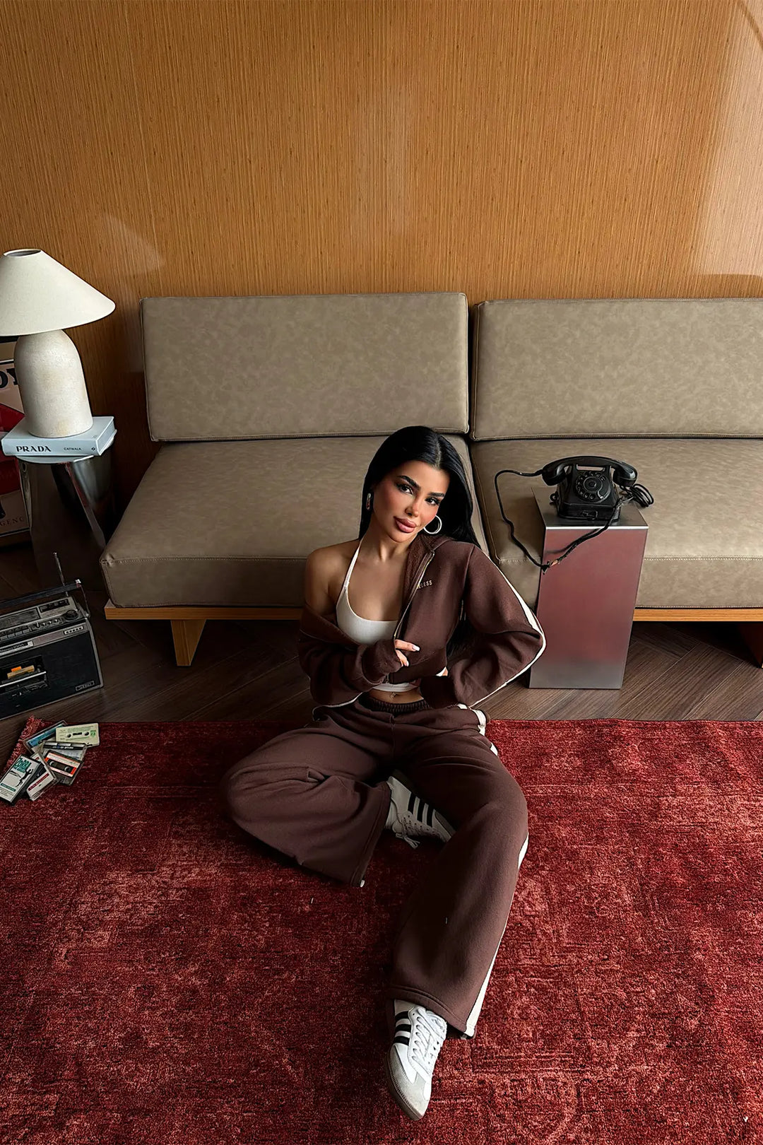 EYY Women Dark Brown Tracksuit Set - Paisley