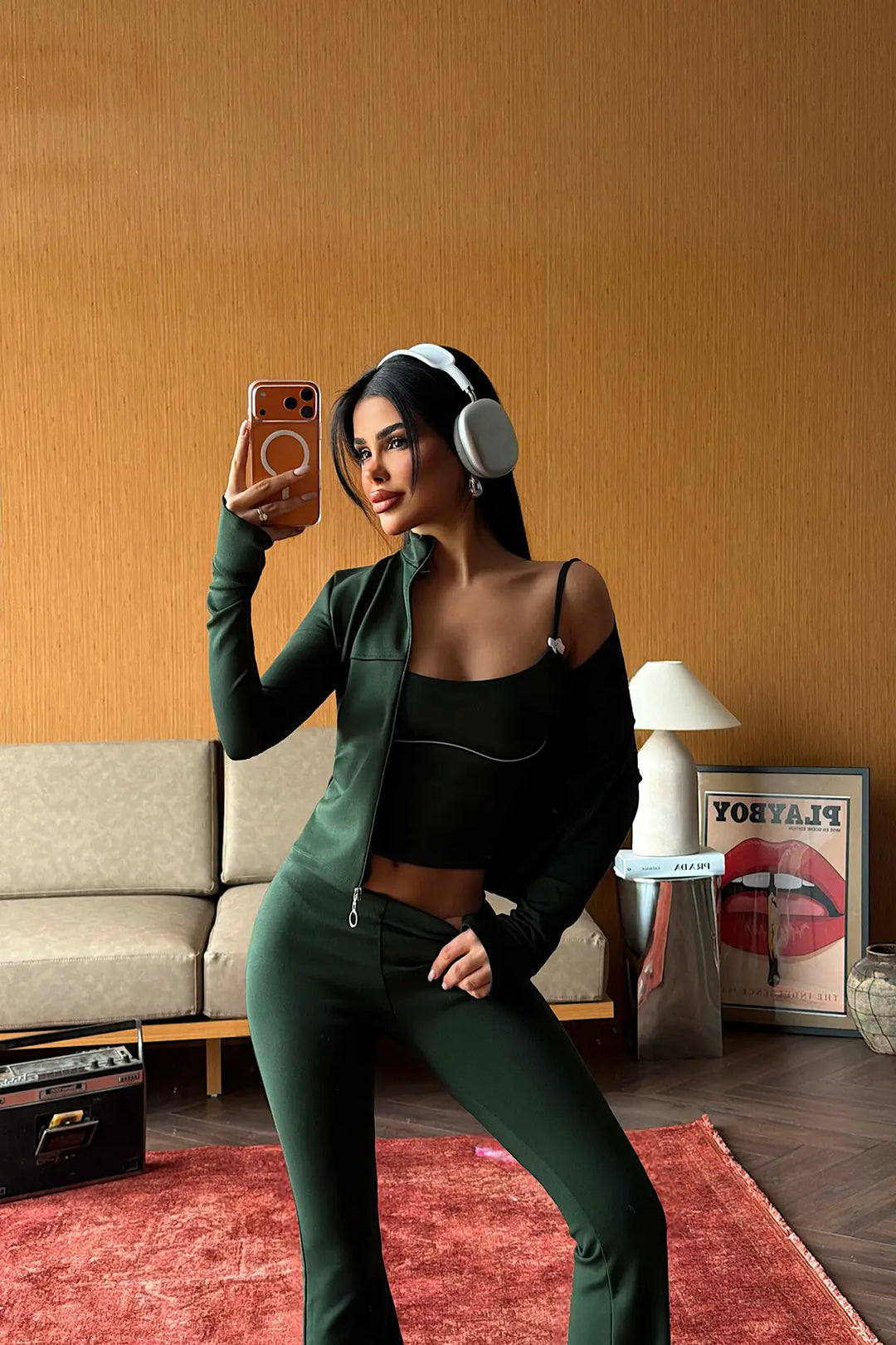 EYY Women Green Zipper Detail 3-Piece Set - Batumi