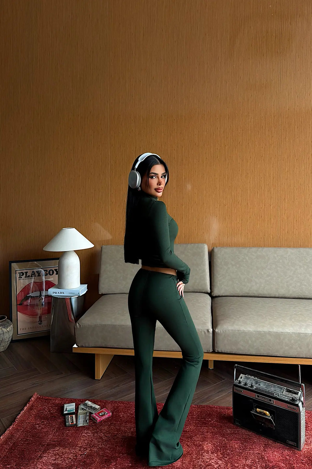 EYY Women Green Zipper Detail 3-Piece Set - Batumi