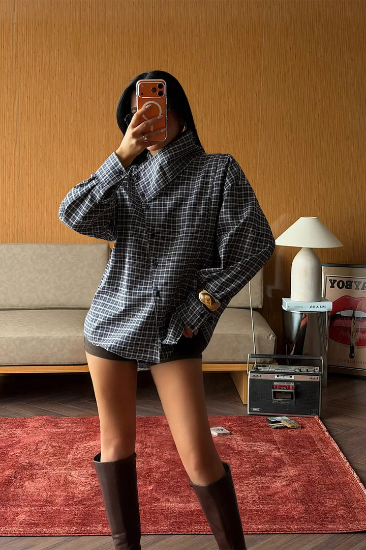 EYY Women Navy Blue Button Detail Shirt - Carcassonne