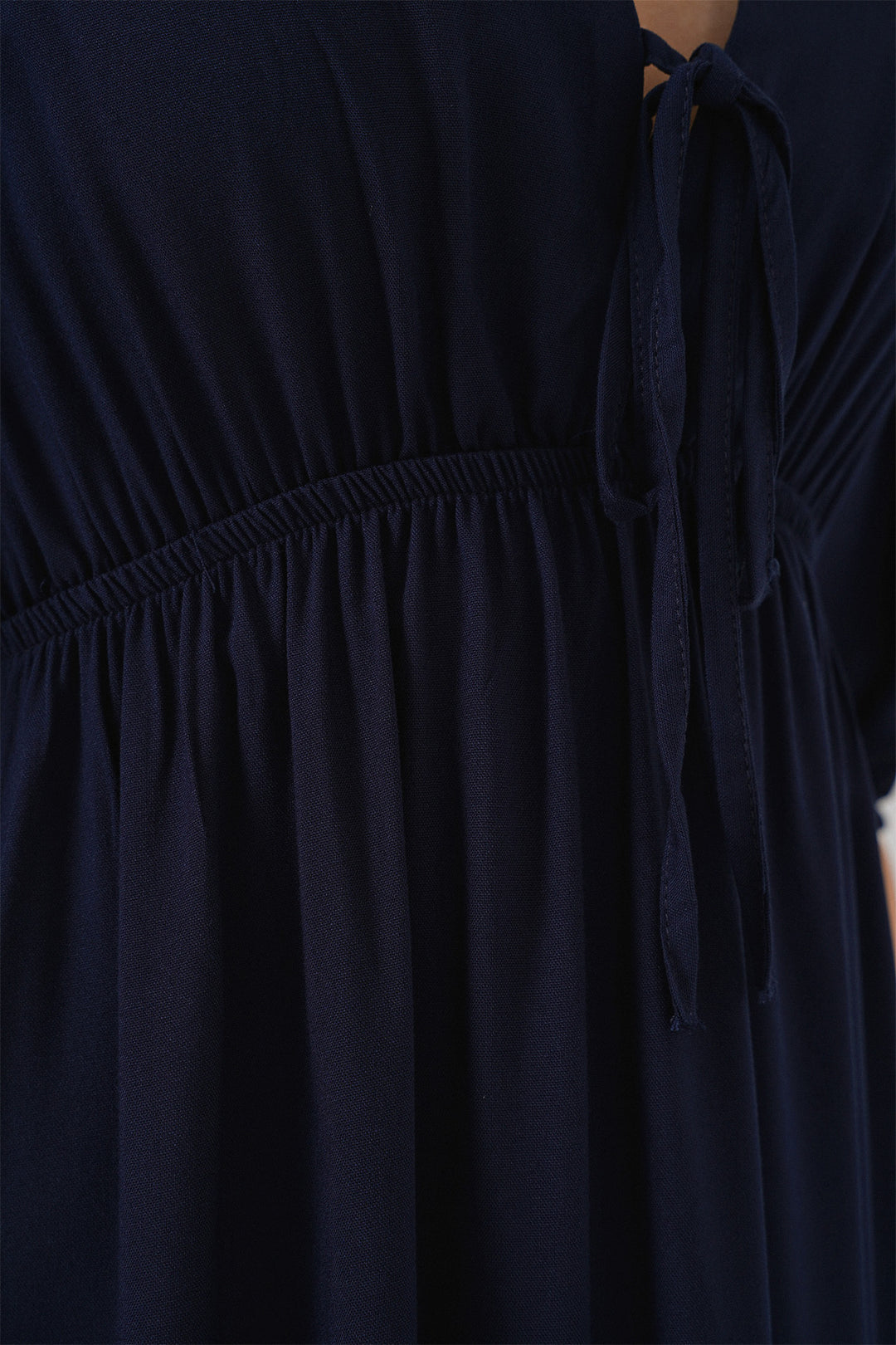 BGD Women Women's Waist Ruched V-Neck Dress - Navy Blue - Rosny-sous-Bois