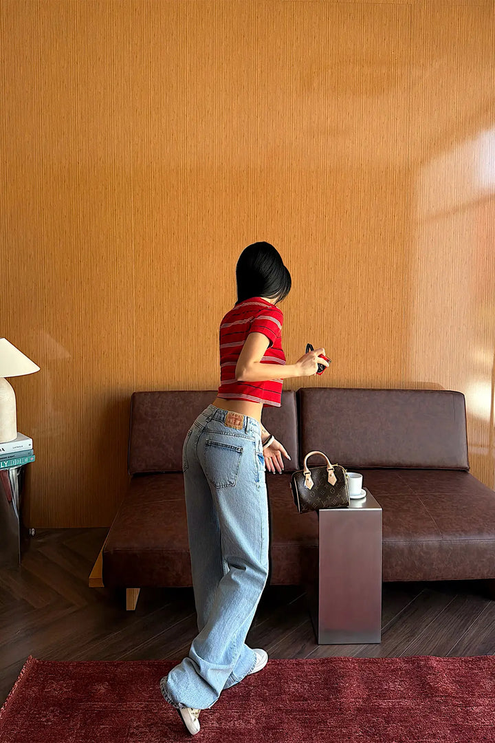 EYY Women Red Striped Crop Top - Palaiseau