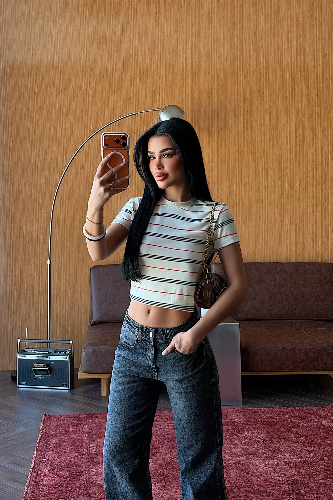 EYY Women Cream Striped Crop Top - Jaral del Progreso