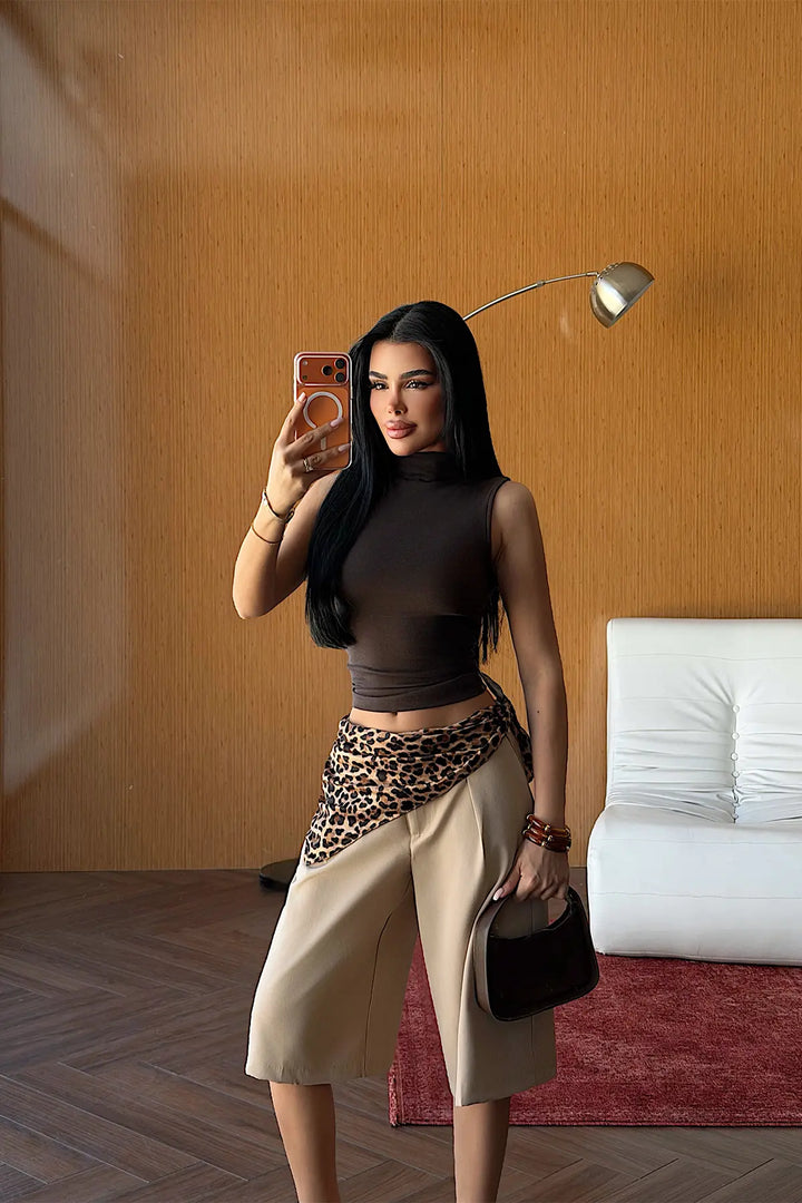 EYY Women Brown Basic Crop Top - Santa Ana Nextlalpan