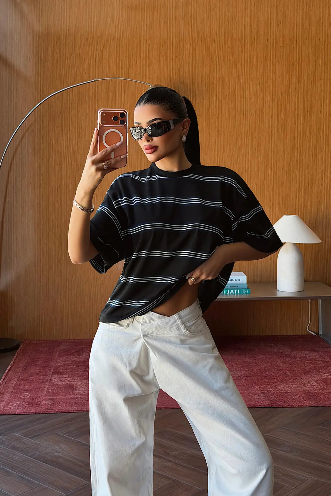 EYY Women Black Striped T-Shirt - Mechelen