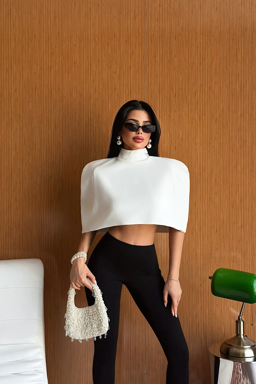 EYY Women White Zipper Detail Crop Top - Largo
