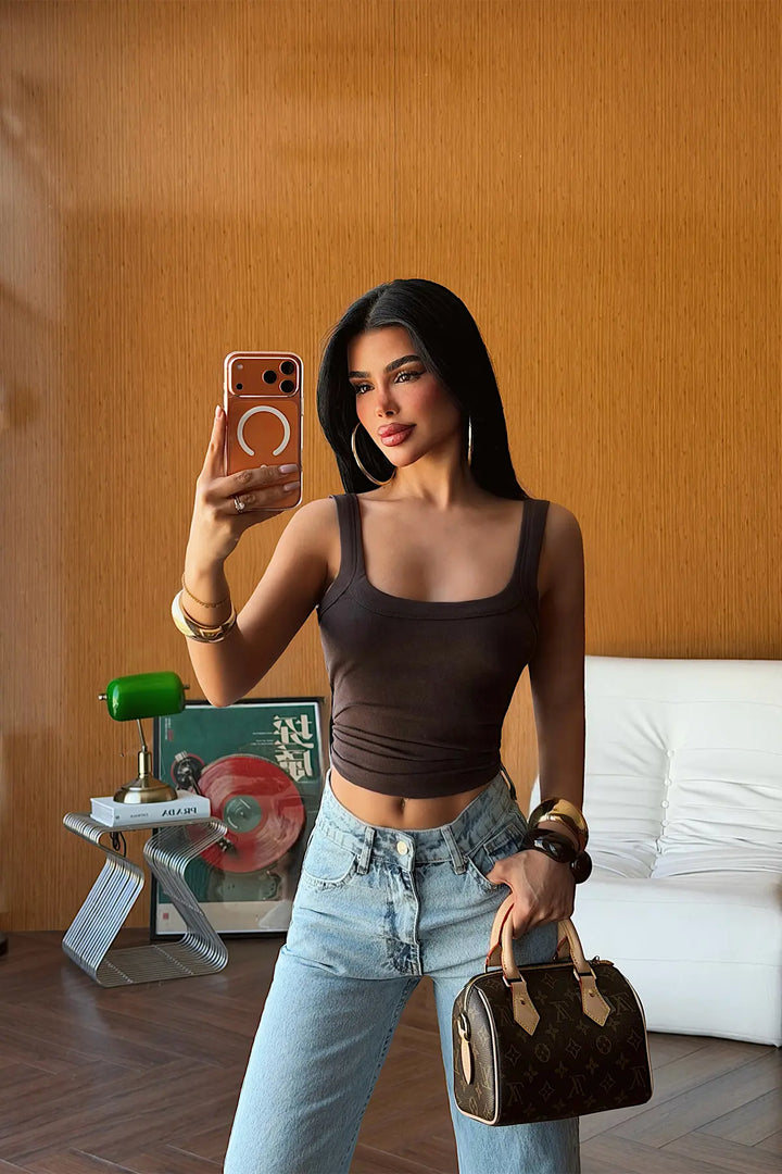 EYY Women Brown Basic Crop Top - Bebington
