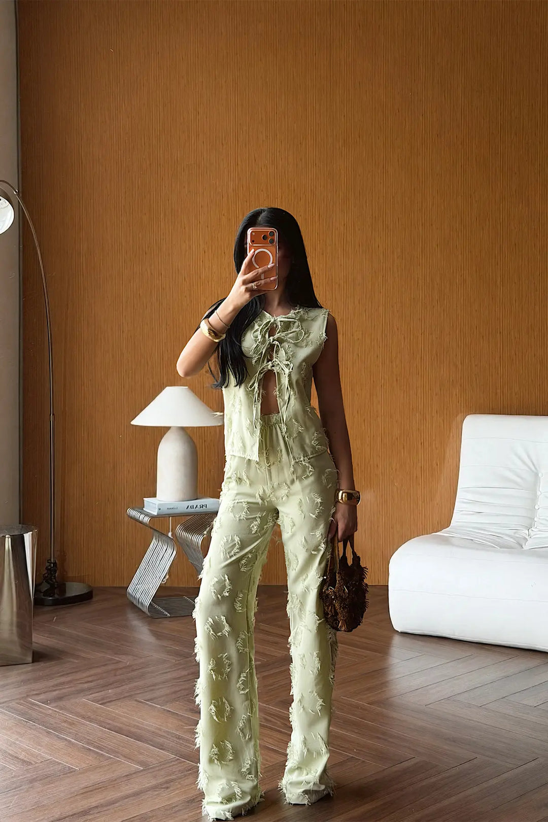 EYY Women Green Front Tie Pants Set - Juárez