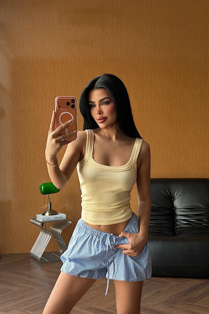 EYY Women Yellow Basic Crop Top - Grenoble