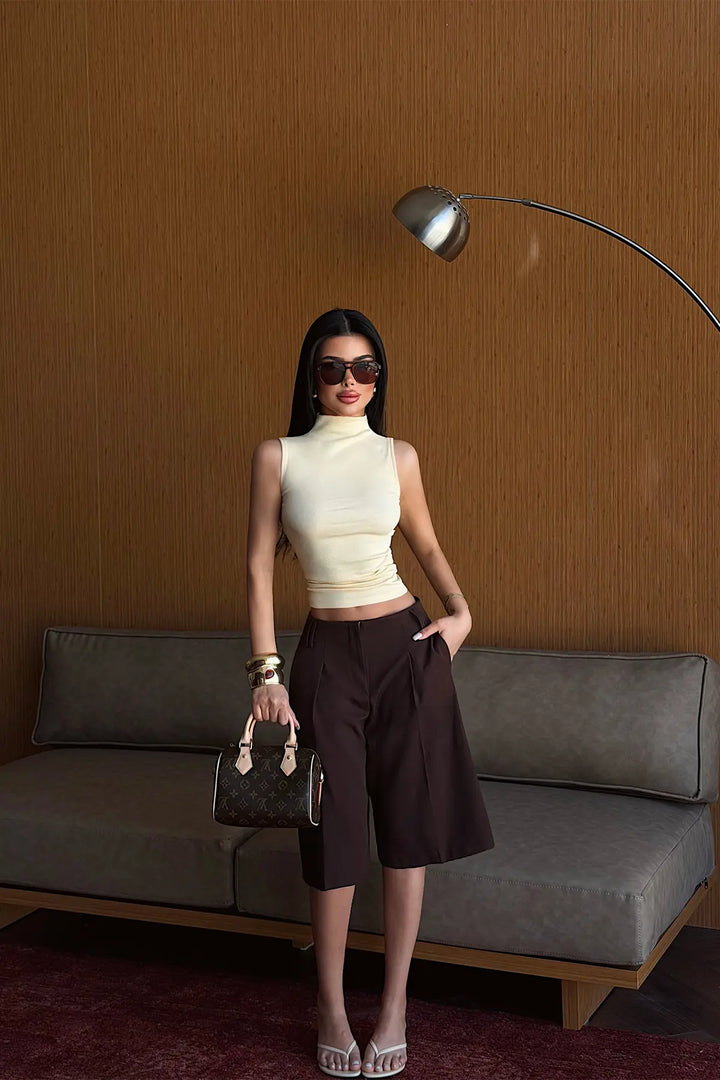 EYY Women Yellow Basic Crop Top - Würzburg