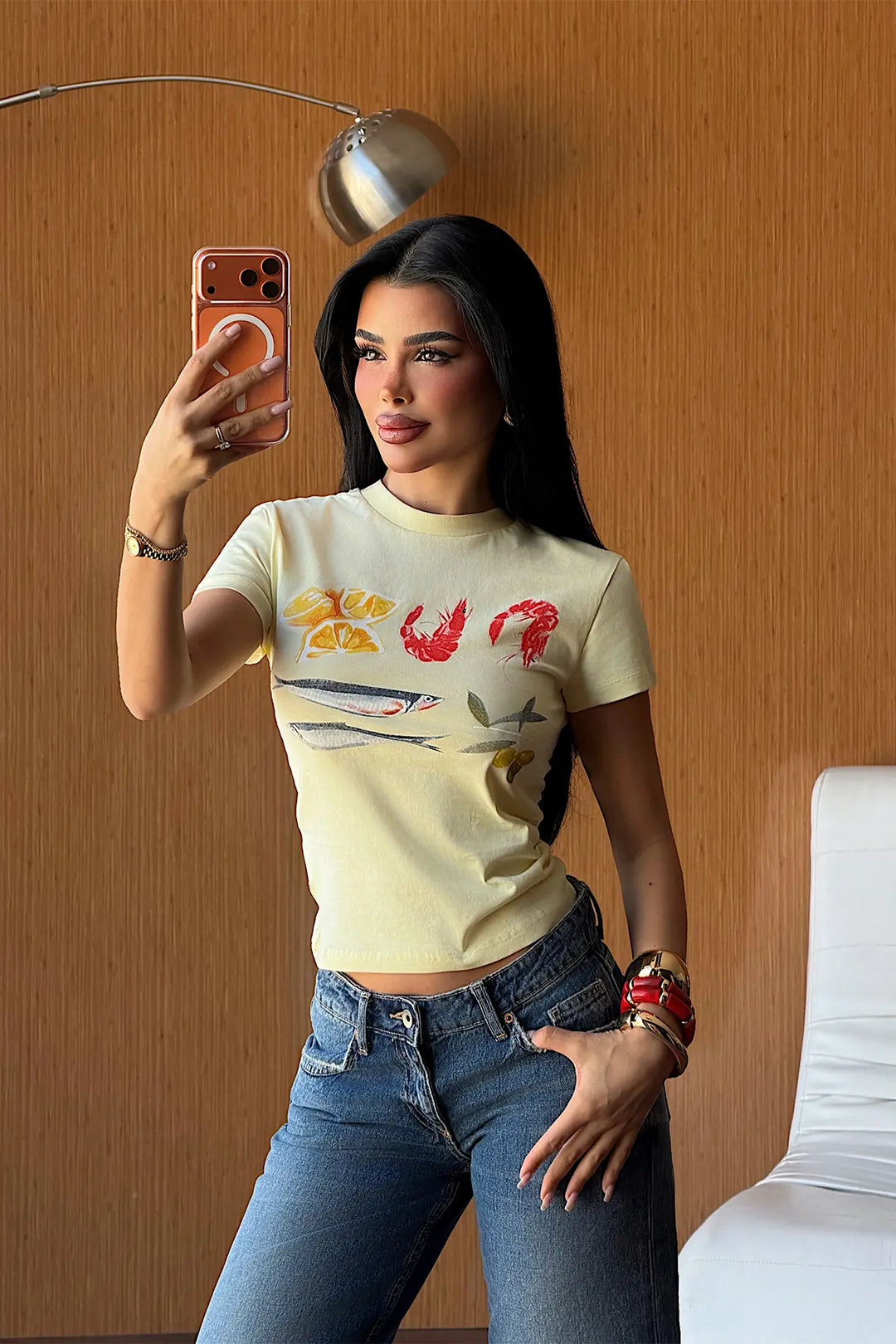 EYY Women Yellow Printed T-Shirt - Arecibo