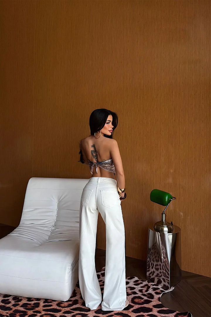 EYY Women White High-Waisted Jeans - Barcellona-Pozzo di Gotto