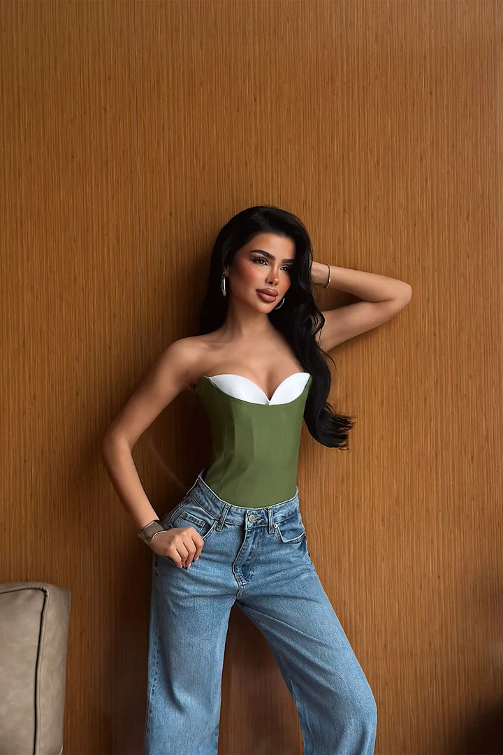 EYY Women Green Strapless Bustier - Ciudad Valles