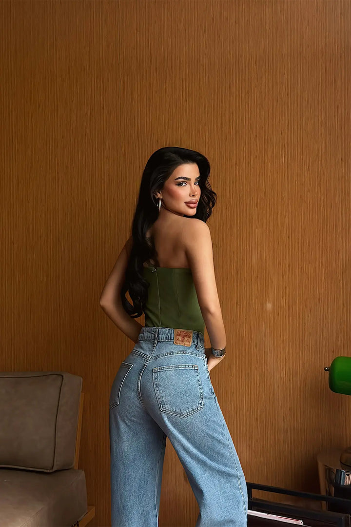 EYY Women Green Strapless Bustier - Ciudad Valles