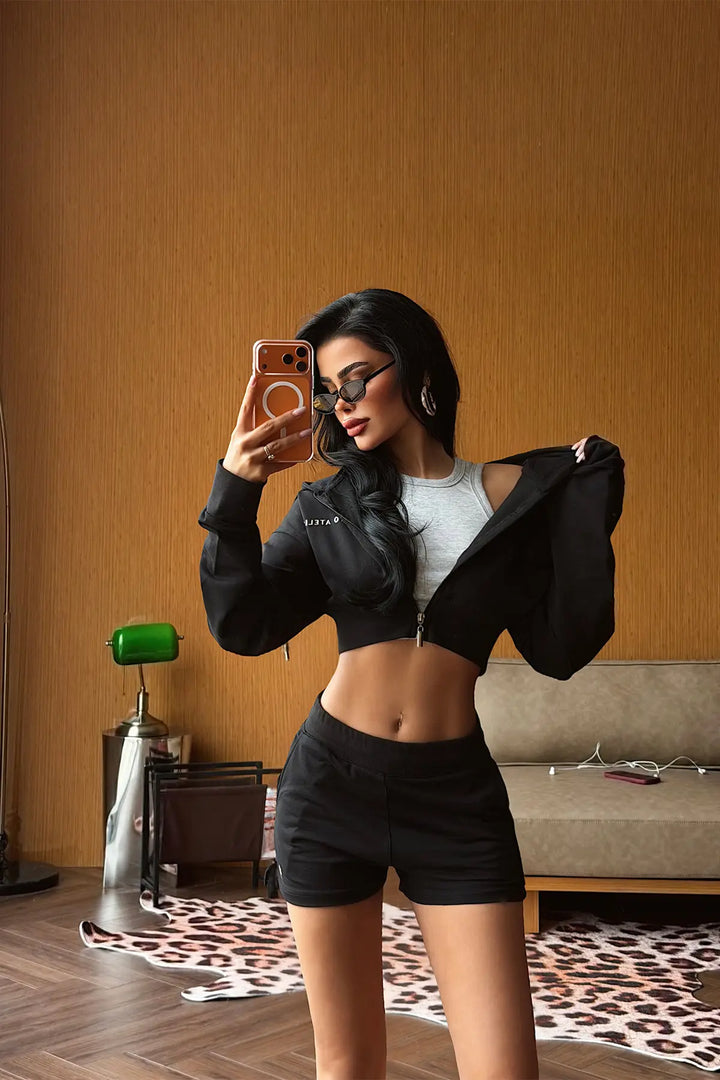 EYY Women Black Shorts Set - Chico
