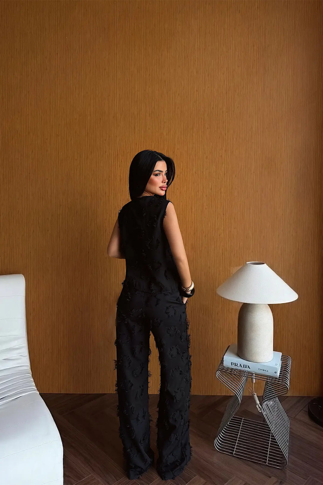 EYY Women Black Front Tie Pants Set - Columbus