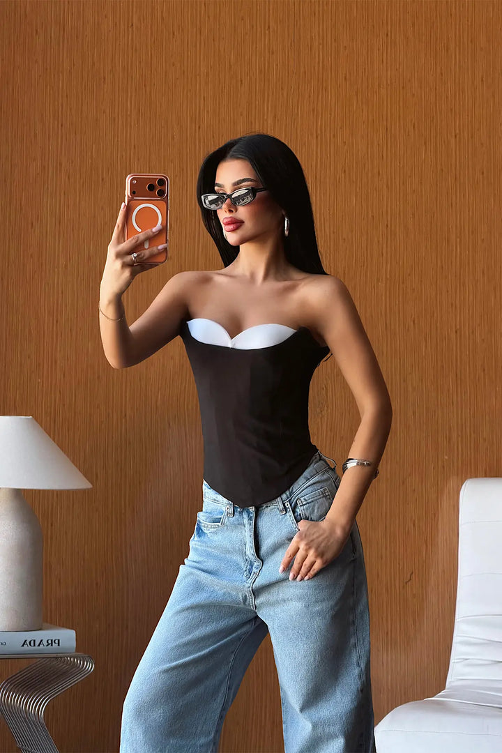 EYY Women Black Strapless Bustier - Wheaton