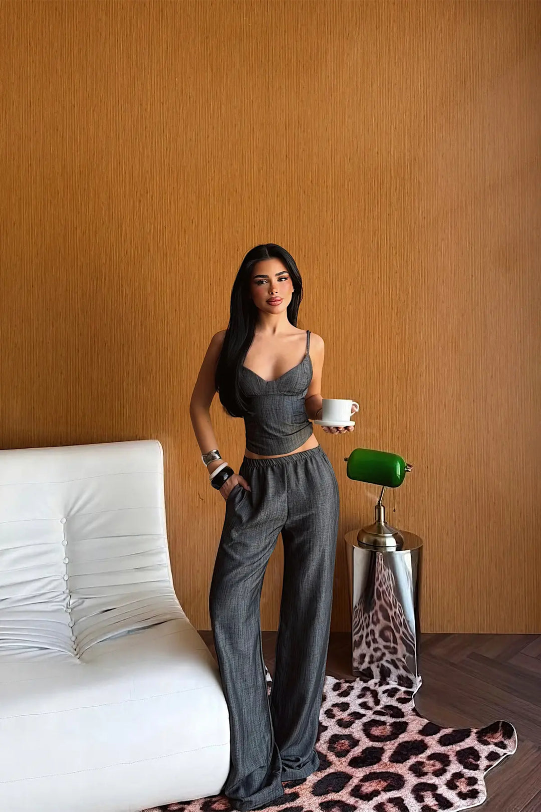 EYY Women Anthracite Strappy Pants Set - Frankston