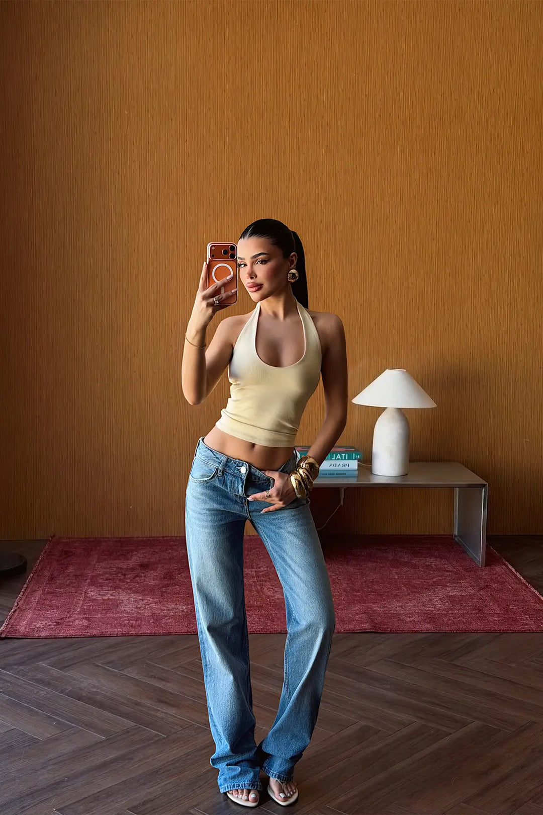 EYY Women Blue High-Waisted Trousers - Lakewood
