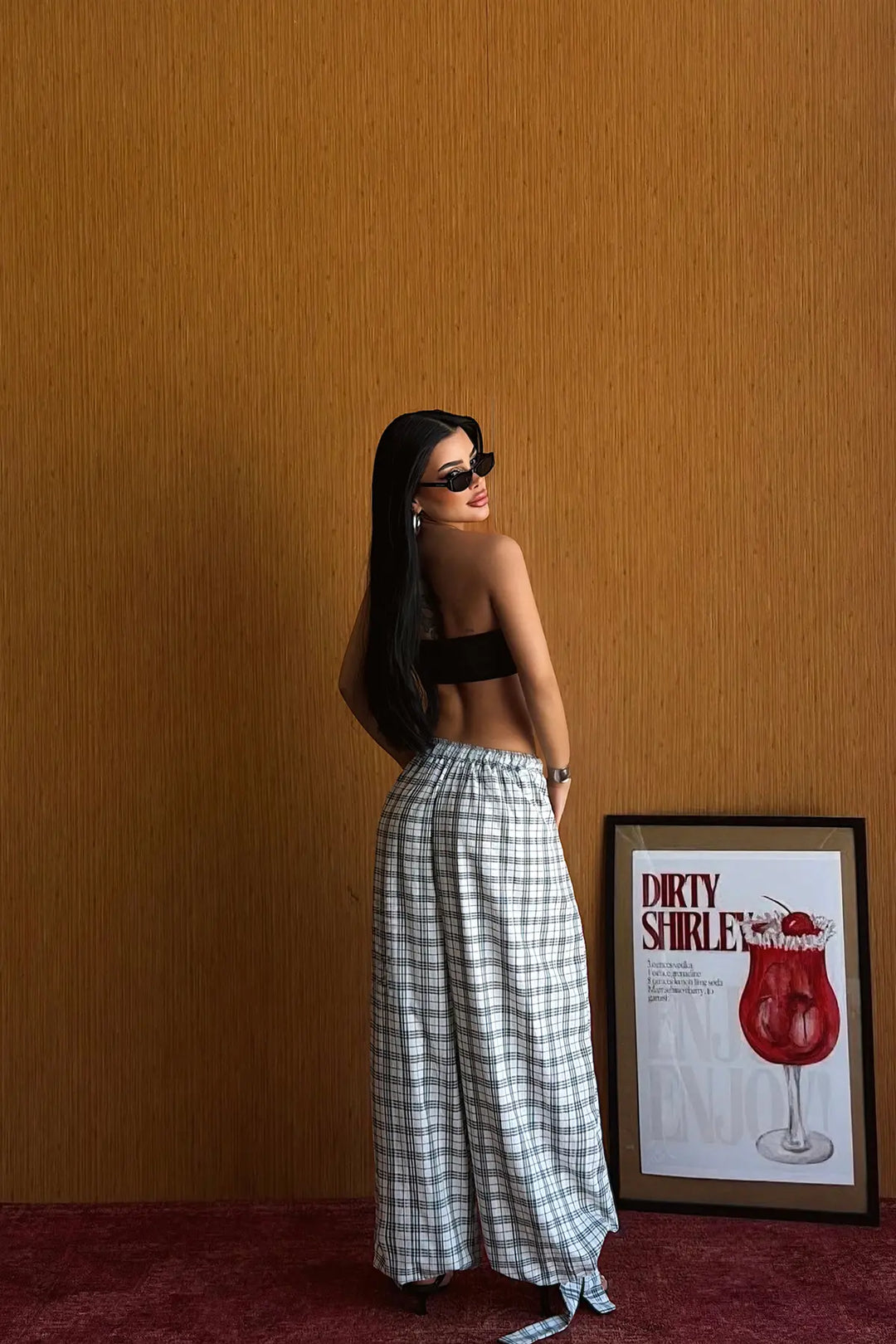 EYY Women White Plaid Trousers - Ciudad de Ceuta