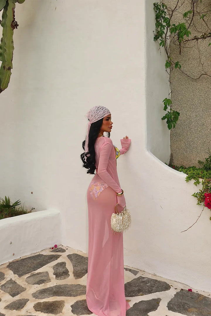 EYY Women Pink Window Detail Tulle Dress - Kendall