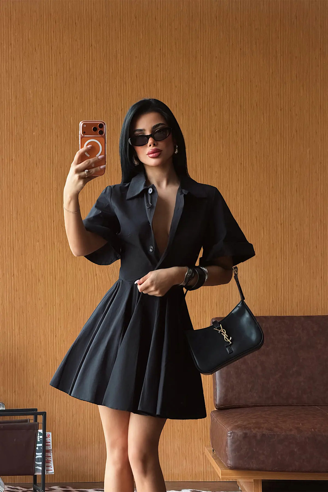 EYY Women Black Buttoned Dress - Tlalmanalco