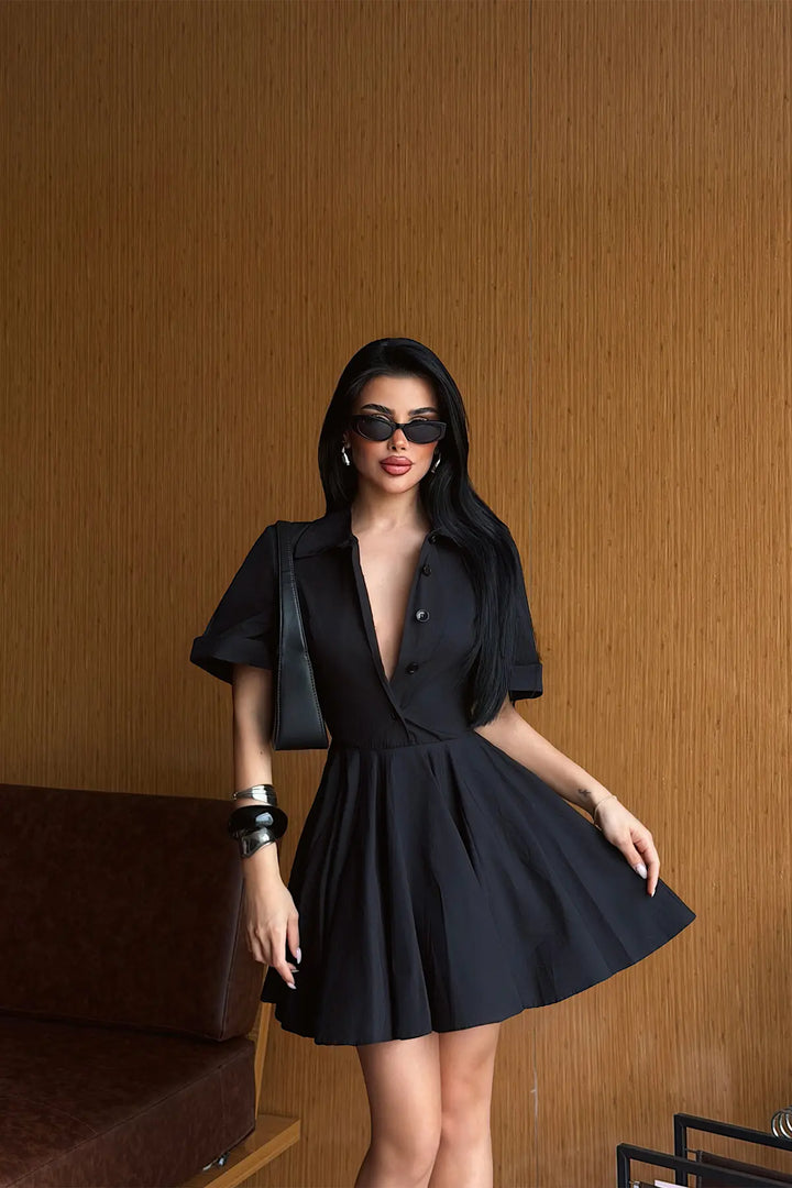 EYY Women Black Buttoned Dress - Tlalmanalco