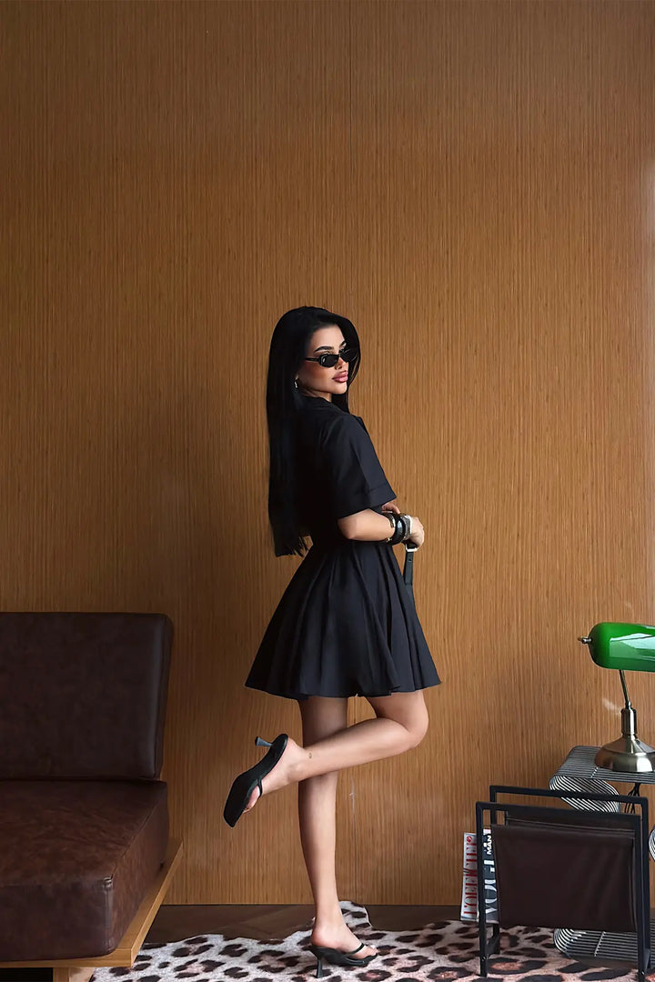 EYY Women Black Buttoned Dress - Tlalmanalco
