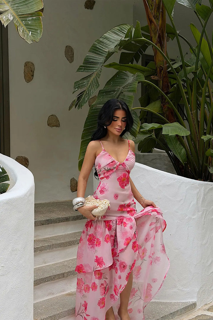 EYY Women Pink Strappy Long Dress - Peterborough